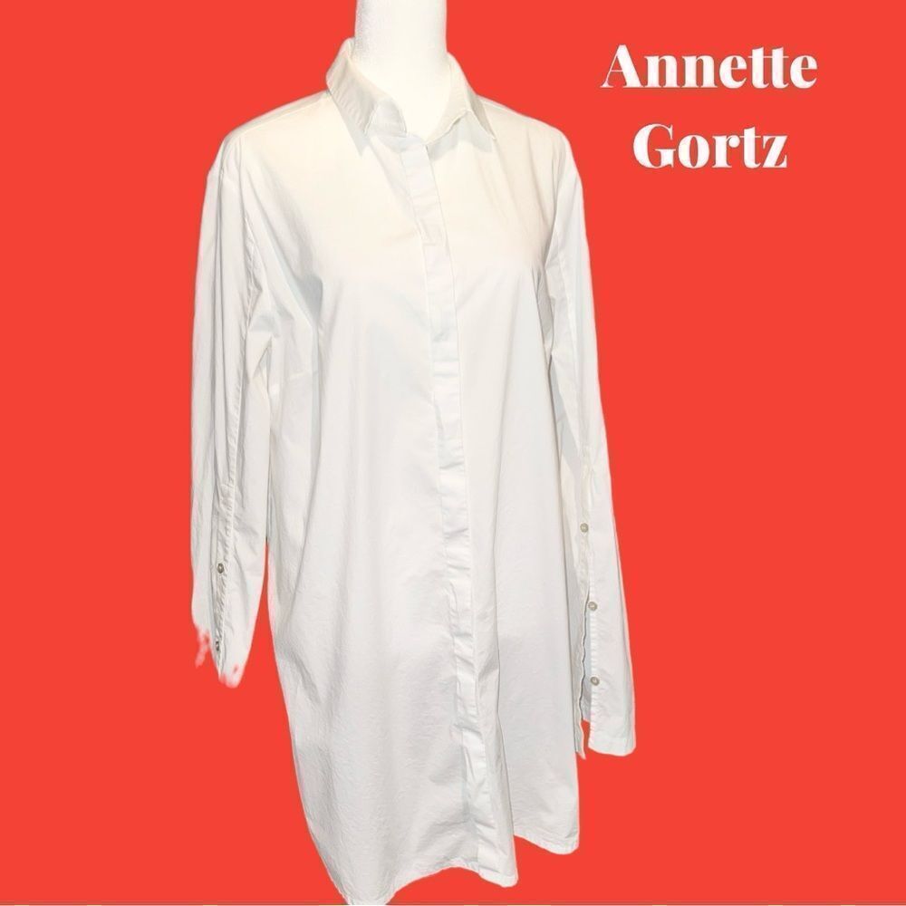Annette Gortz designer white button up blouse!